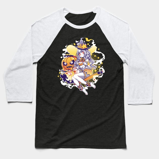 Pumpkin Spice Witch Baseball T-Shirt by CoinboxTees